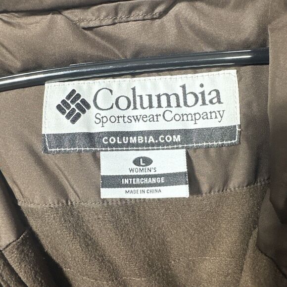 Columbia Brown Womens Windbreaker Hood Zip Up Size Large - Picture 3 of 8